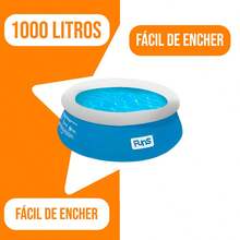 Piscina Funs com Borda Inflável - 1000L - Azul - Visão 4