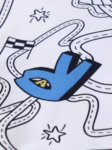 Annil Children's Clothing For Boys Medium And Tween Boy Crewneck Long Sleeved Hoodie Spring - Blue and White - View 5