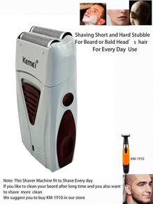 Kemei KM-3382 Men's Electric Shaver With 1 Set Extral Blade Double Blade Foil Reciprocating Shaver Wet Or Dry Beard Razor Facecare Greasy Barber Scissors USB Rechargeable Shaver Cordless Razor For Daily Use Bald Head Shaving For Men Shaving Home Use Gift For Men Birthday