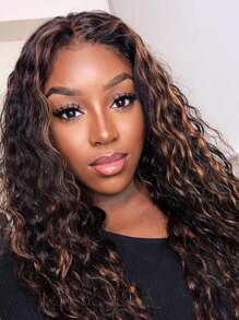 Glueless Wigs Human Hair Pre Plucked Pre Cut 1B/30 Lace Front Wigs Human Hair 180% Density 5X5 Highlight Curly Wig Human Hair Ombre  Deep Wave Wig With Baby Hair For Women - Piano Color - View 6