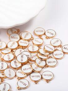 10 pièces/paquet Pendentif lettre "MOM", accessoires DIY pour collier, bracelet, cadeau de fête des mères - Mode - Voir 6