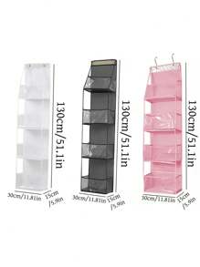 1pc 4/6 Layer Over The Door Hanging Storage Bag, Household Multi-Layer Bag/Toy Organizer, PVC + Non-Woven Fabric Wall Mounted Storage Pouch For Dorm, Comes With Metal Hooks For Easy Hanging - Multicolor - View 1