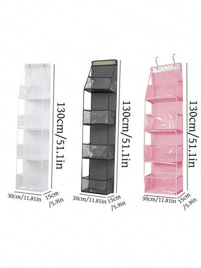 1pc Over The Door Storage Bag, Multi-Layer Hanging Organizer For Bags, Toys, Underwear, PVC + Non-Woven Fabric Material Wall Mounted Storage Pouch, Dorm Room Hanging Storage Bag
