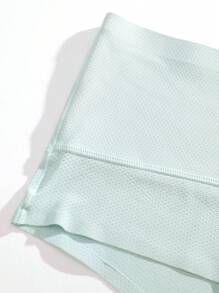 4pcs Plus Size Women Solid Mesh High Waist Soft Seamless High Elasticity Thong Panties, Ladies Underwear