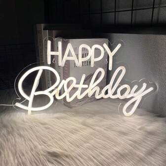 Happy Birthday Neon Sign, Birthday Party LED Neon Night Light, Suitable For Wall Party Decoration, Bedroom, Room, Bar, Wedding, Family Birthday Art Deco, Christmas,USB Power Supply Can Be Reused, Comes With Accessories, And Is Easy To Install.