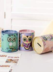 حصالة نقود بنمط بومة عشوائية، حصالة نقود دائرية، حصالة نقود مستطيلة، هدايا لموسم العودة إلى المدرسة، تخزين