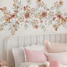 Bohemian Style Flower Wall Decals, Hotel Home Office Bedroom Living Room Study Room Removable Self-Adhesive Wall Stickers, PVC Gifts Birthday Graduation Room Decor Home Decor Wall Decor Bathroom Decor Bedroom Decor Room Decoration Stuff Living Room Decor House Decor Home Decor Living Room Wall Art Wall Paper Personalised Stickers