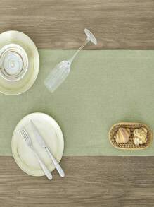 1 pezzo Runner da tavolo in stile lino impermeabile e anti-sporco, resistente, stile rustico bohémien, adatto per ristorante, cucina, festa, compleanno, festa di nascità, matrimonio, picnic, raduni all'aperto e setting da giardino