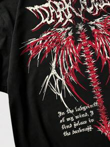 T-Shirt Men's Punk Streetwear Shirt 100% Cotton - Negro - Ver 3