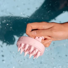 Silicone Scalp Massager And Shampoo Brush, ABS Handle, Plastic Bristles, For Regular Hair Type, Detangling Comb - Scalp Massage And Exfoliating Tool For Daily Use And Hair Care Home Bathroom Decor Summer