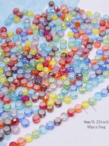 Mixed Color 30pcs 8mm/Bag Flat Round Faceted Glass Beads AB Color Disc-Shaped Glass Loose Beads For Jewelry Making DIY Bracelet Earring