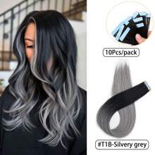 10 piezas de extensiones de cabello postizas para mujeres, 24 pulgadas de cabello sintético Kanekalon liso, no se destiñen, sin costuras e invisibles para todo tipo de cabello, 10 piezas/paquete, 35g