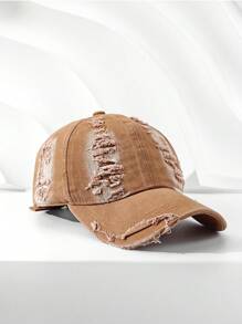 1pc Unisex Distressed Ombre Color Retro Casual Fashion Couple Cap - Multicolor - View 16