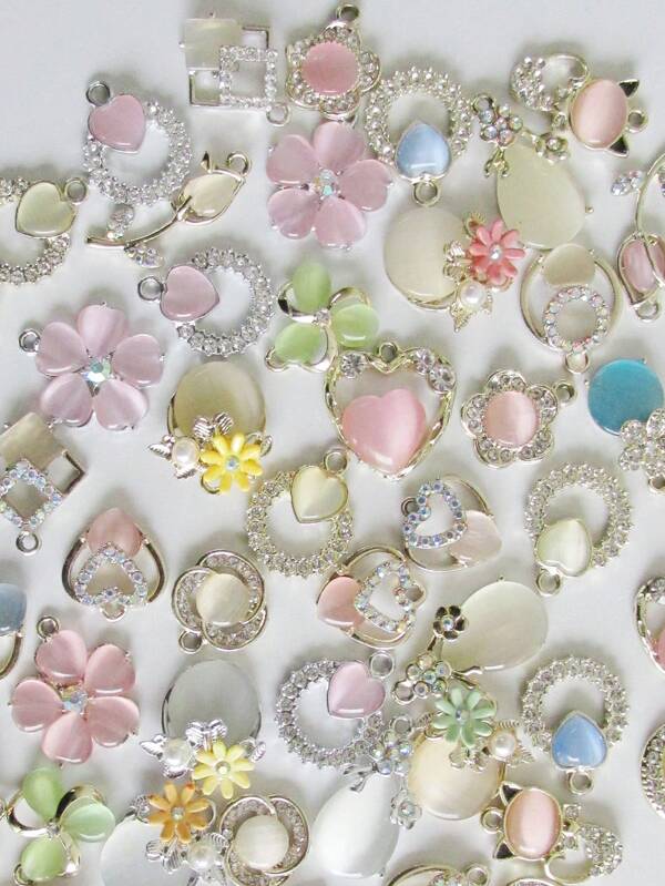 9/18pcs Cat Eye Stone Pendant, Colorful Zinc Alloy Teardrop Shaped Charm, Fashionable & Cute Decoration, Ideal Accessory For Necklace, Bracelet, Keychain, Jewelry Making