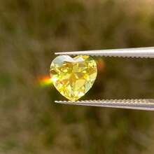 One 100% Yellow Sapphire Loose Heart Cut Gemstone For Charms Advanced Jewelry Making Materials DIY - Yellow - View 2