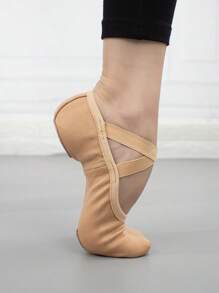 Wuyuan Soft & Light Comfortable 4-Way Stretch Canvas Split Sole Ballet Shoes/Ballet Slippers, Sock-Like Fit, Curved Heel For Secure Fit, 3D Shaped Design For Enhanced Arch, Ideal For Daily Dance Practice, Beginners