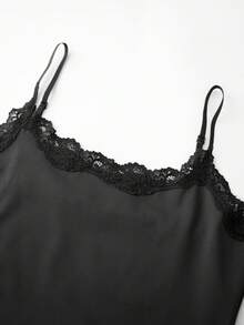 Women Y2k Fairy Lace Trim Cami Tank Tops With Built-In Bra Spaghetti Strap Sleeveless Camisole Crop Tops Sexy Backless Slim Fit Vest Shirt Summer Going Out Tops Aesthetic Clothes Streetwear - 黑色 - 查看 9