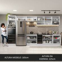 Cocina Integral Modular Madesa Lux 400cm Bn Color Blanco/negro - Blanco y Negro - Ver 5