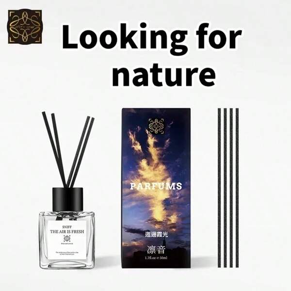 1pc Premium Floral Scented Reed Diffuser For Home Hotel Indoor Lasting Air Freshener, Deodorizer For Bedroom Bathroom