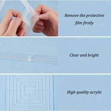 6 Pcs Quilting Stencil Template Kit - Clear Acrylic Quilting Rulers For Drawing And Embroidery, Handmade Quilting Template Tools 1-6 Inches - Transparent - View 6
