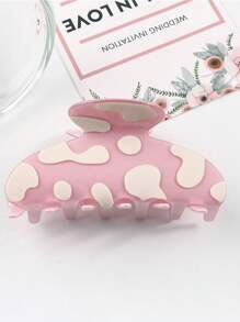 1 pieza Clip de pelo de acetato de celulosa con estampado de manchas de vaca, elegante y casual, regalo diario para amigos, accesorio para el cabello