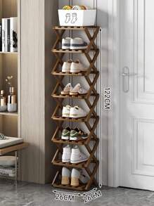 Étagère à chaussures à plusieurs niveaux, sans assemblage requis, étagère à chaussures économique pour la maison, pliable, meuble à chaussures de salon créatif, étagère à chaussures en bois pour petits espaces