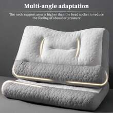 2/4 paquetes de almohada cervical de apoyo de látex, almohada ergonómica para sueño profundo de espalda y hombro, almohada de tracción cervical para dormirde lado