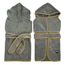 Dog Lover And Dog Mom Love Bathrobe, Cat/Dog Lover Gift And Dog/Cat Mom Love Pet Sleepwear, Absorbent Towel Robe, Hooded, Warm, Paw Print Embroidery, Tie Waist, Super Soft Fabric, Suitable For Small Medium Large Dog Lover And Dog Mom Loves
