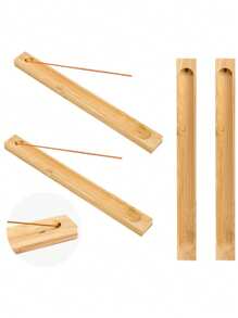 1pc Wooden Incense Holder With Hanging Hooks, Zen Style Home Decor, Suitable For Study, Yoga Room, Tea Room, Bedroom