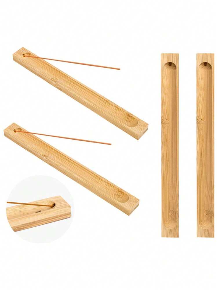 1pc Wooden Incense Holder With Hanging Hooks, Zen Style Home Decor, Suitable For Study, Yoga Room, Tea Room, Bedroom - Multicolor - View 6