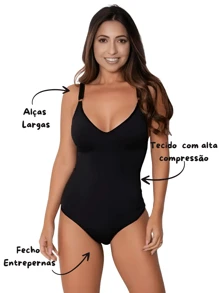 Eatifa Kit 2 Women's Shaping Bodysuit With Reinforced Straps Suplex Compression Second Skin Without Comfortable Pads - Nhiều màu - Xem 7
