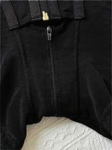 1 Pc Women High Waist Shapewear Bottoms,Colombian Butt Lifting And Tummy Control Short,Slimming,Flat Belly ,Flat-Angle Shaping Panties,Jumpsuit,Anti-Slip,Body Shaper Leggings,Tight-Fitting,Zipper,Hooks ﻿ - Black - View 5