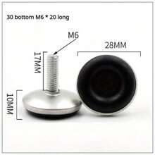 16/32PCS 30 Bottom M6 Adjustable Screw Furniture Legs Display Cabinet Foot Pad Sofa Table Foot Pad Rack Screw Pad Support Foot - Black - View 6