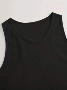 Women Tank Top, Sleeveless Tops Crew Neck Solid Slim Fit Summer Clubwear For Daily - Black - View 11