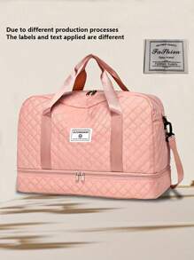 带有独立鞋隔层的极简主义旅行包、多功能瑜伽手提包、轻便健身包、干湿分离衣物收纳袋、可调节肩带，可手提、肩背或斜挎 - 彩色 - 查看 16