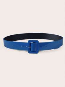 1pc Simple Blue Versatile High-Waist Belt Suitable For Pants - Blue - View 2
