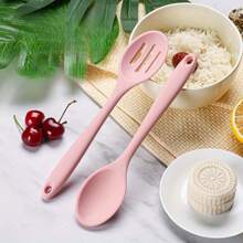 Set de 2 piezas, cuchara, cuchara para queso, cuchara de silicona para ensalada, cuchara ranurada de silicona, cuchara pequeña, cuchara sopera, cuchara de postre, cuchara pequeña para sopa, cuchara de arroz, cuchara redonda para sopa