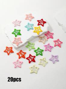 Multiple Color Combinations - 10/20/60/100pcs Colorful Oil Drop Shiny Star Hairpins, Adorable Versatile Summer Hair Clips Claw Clips Hair Slide Hair Barrettes - Multicolor - View 10