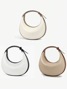 2025 新款简约月亮形女士手提包，时尚高端腋下包