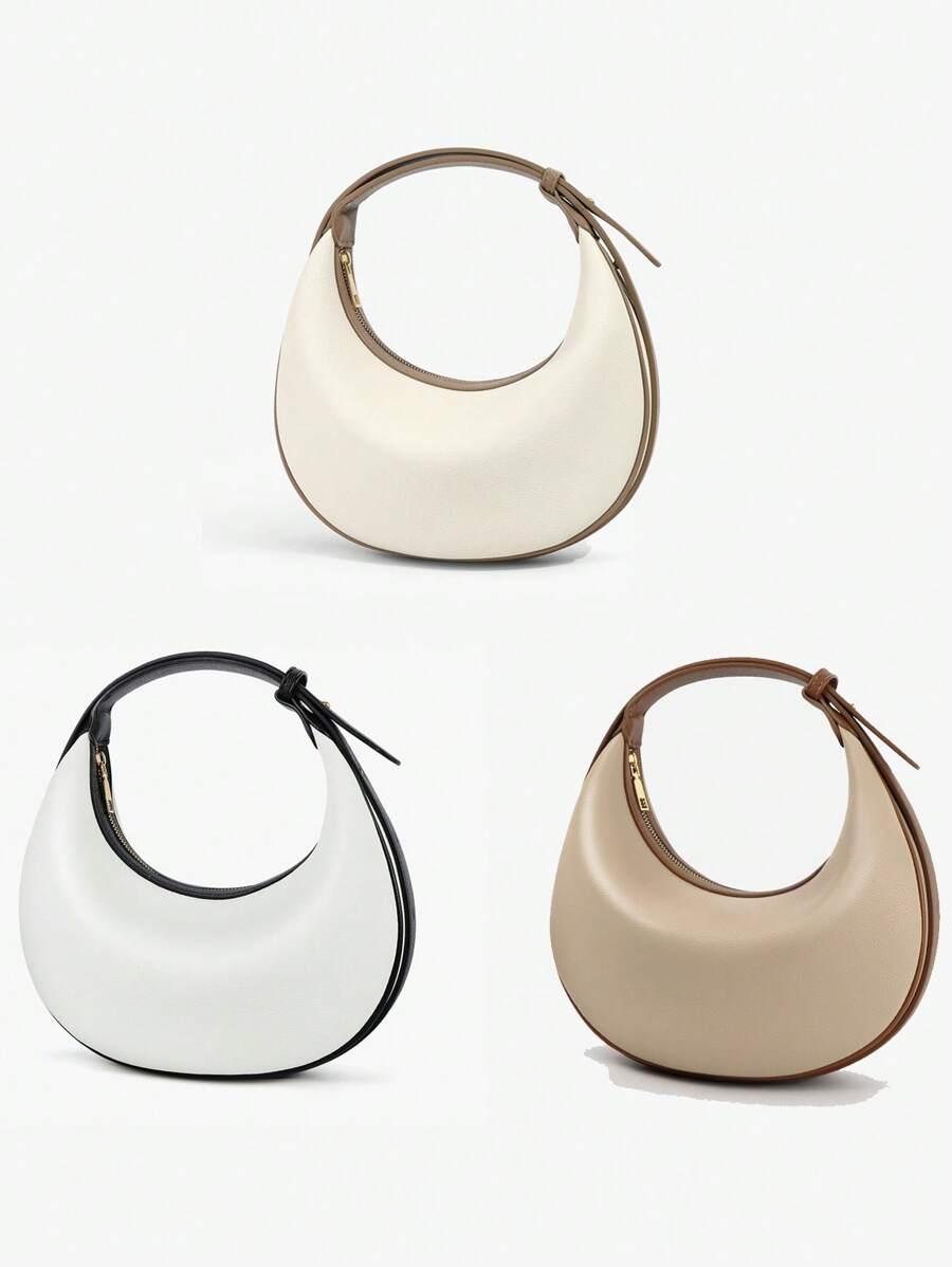 2025 新款简约月亮形女士手提包，时尚高端腋下包