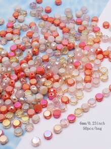 Mixed Color 30pcs 8mm/Bag Flat Round Faceted Glass Beads AB Color Disc-Shaped Glass Loose Beads For Jewelry Making DIY Bracelet Earring