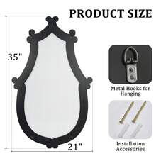 Irregular Wall Mirror - Wall Mirror Decoration Black Wall Decorative Wooden Frame Decoration Four Hanging Methods Suitable For Bathroom, Bedroom, Living Room, Cloakroom, And Entrance