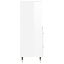 VidaXL Sideboard High Gloss White 34.5x34x90 Cm Engineered Wood