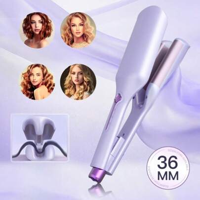 1 pieza Rizador ajustable de 36mm, adecuado para cabello largo y corto, herramienta de peinado rápido para ondas de playa, 60W de potencia, diseño de moda para rizos perfectos, rizador de ondas de playa | Accesorio de cabello intuitivo | Rizador ajustable, regalo para el Día de la Madre/Cumpleaños