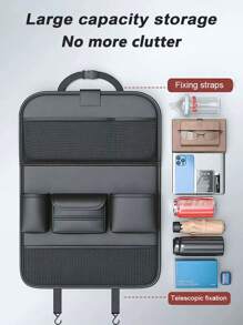 1 Peça/2 Peças Bolsa de Armazenamento nas Costas do Assento do Carro de Grande Capacidade, Organizador de Assento de Carro com Bandeja Dobrável para Tablet, Porta-Copos/Lenços, Bolsa de Armazenamento no Banco Traseiro, Bolsa Organizadora Automotiva de Vários Bolsos
