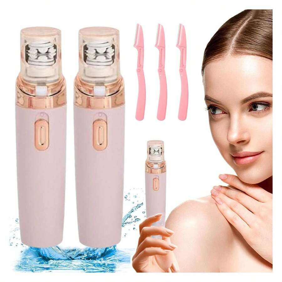 Lumisylk Pro Facial Epilator Waterproof Painless Hair Removal Device For Women, Rechargeable Battery, IPX5 Rated, Gentle On Skin, Portable Design For Face, Legs, Underarms, Includes USB Cable And Eyebrow Trimmer - Nhiều màu - Xem 1