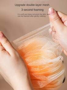 2pcs Bath Loofah Ball, Soft Scrubbing Shower Puff, 2-In-1 Bathing Sponge - Multicolor - View 6