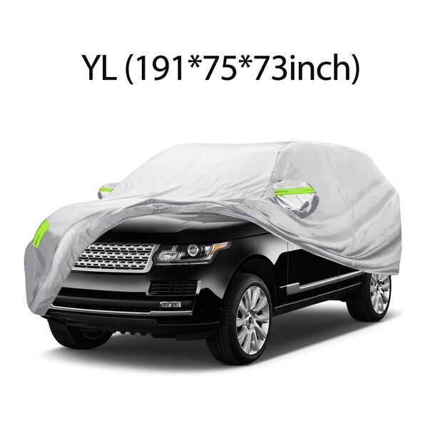 Car Cover Waterproof All Weather, 190T Polyester Outdoor Cover For Sedan & SUV, Waterproof, UV Protection, Anti-Scratch Protective (183-209" Long)
