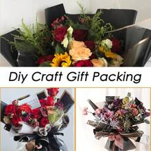 20张/套 优雅黑金花卉包装纸 半透明花束礼品包装纸 DIY工艺礼品包装装饰花卉用品 防水花卉包装礼盒、包装纸、薄纸、花束用品 适用于婚礼、母亲节、返校和毕业典礼 - 彩色 - 查看 2