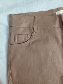 Women's Resin Elastane Pants - Khaki - View 3